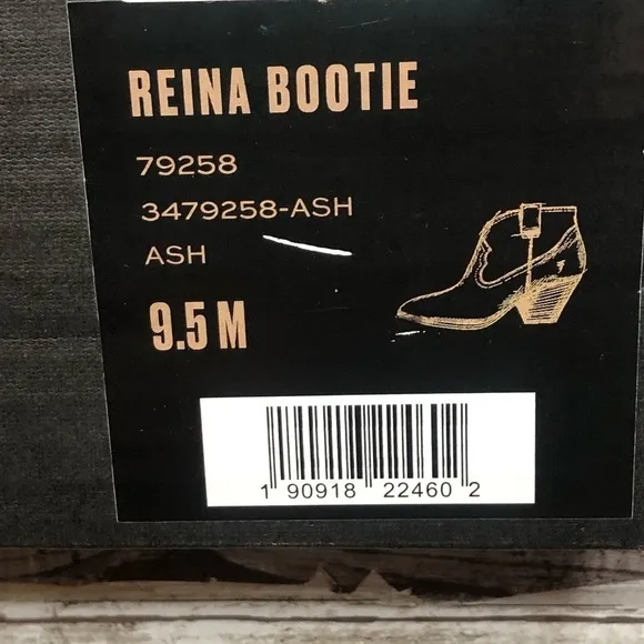 Frye Reina Side Zip Western Ankle Bootie in Ash Ombre Distressed Size 9.5M