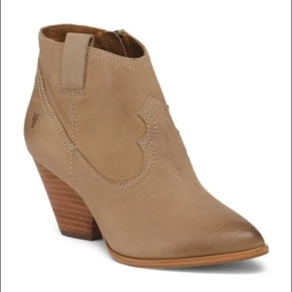 Frye Reina Side Zip Western Ankle Bootie in Ash Ombre Distressed Size 9.5M