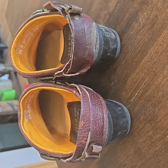 Frye Russet Pebble Saddle Leather Mules Womens Size 7.5 Made In The USA