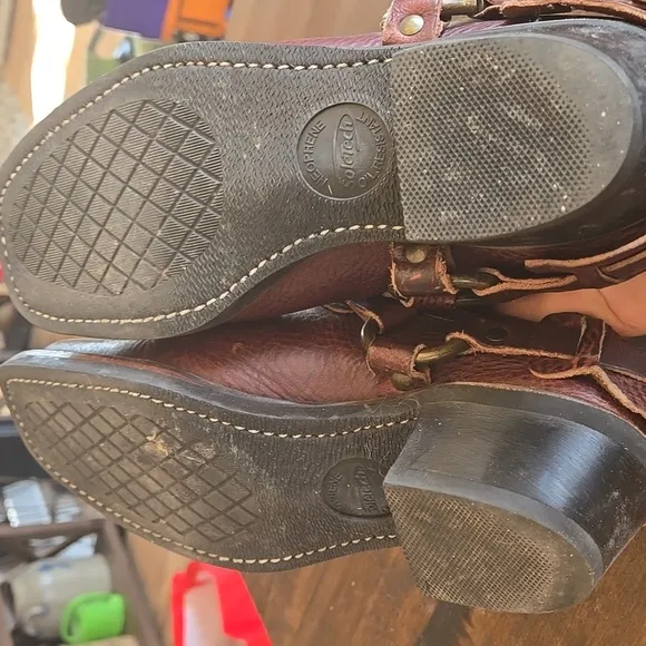 Frye Russet Pebble Saddle Leather Mules Womens Size 7.5 Made In The USA