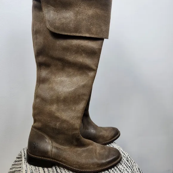 Frye Shirly Over The Knees Boots Suede Leather Womens Size 6