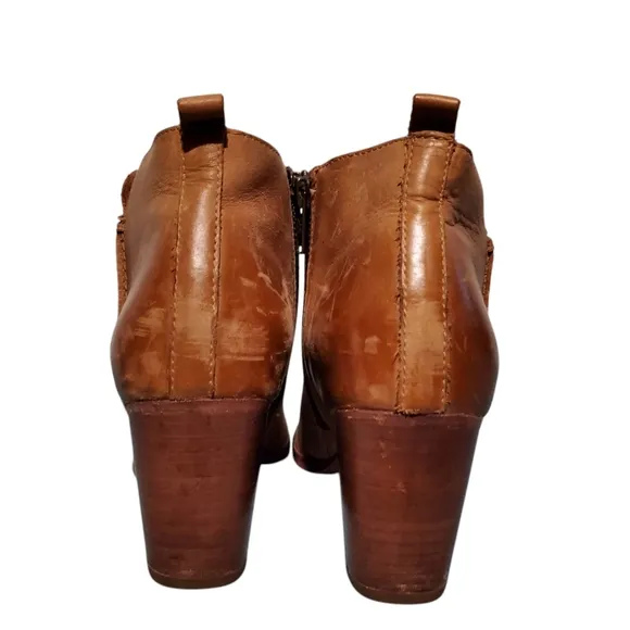 Frye Tan Leather Zip-Up Riding Ankle Booties Boots Women's Size 7.5B