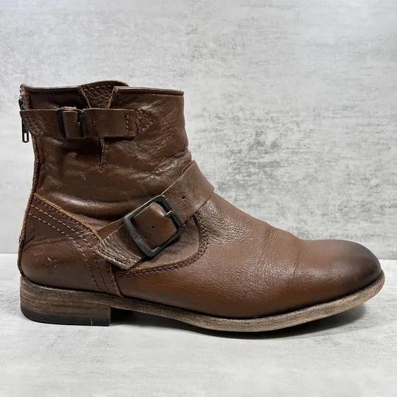 Frye Tyler Engineer Leather Ankle Boots - Women's Size 7.5