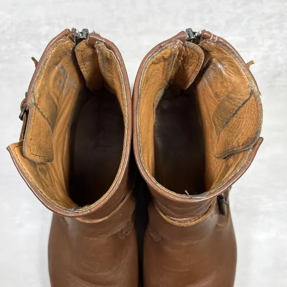 Frye Tyler Engineer Leather Ankle Boots - Women's Size 7.5