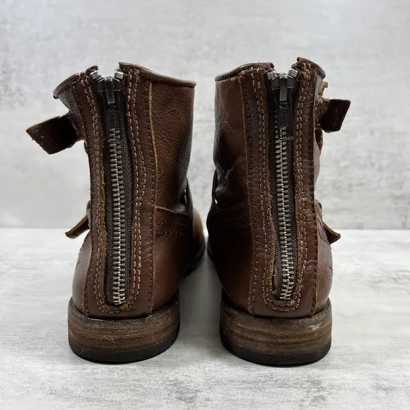 Frye Tyler Engineer Leather Ankle Boots - Women's Size 7.5