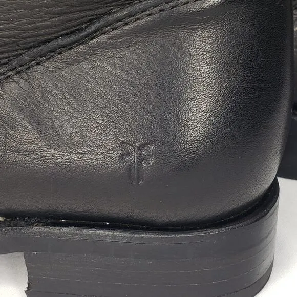 FRYE Veronica Black Leather Buckle Short Leather Moto Boots Size 10B Biker