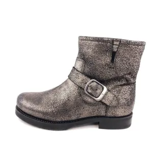 Frye Veronica Short Metallic Leather Ankle Moto Boots