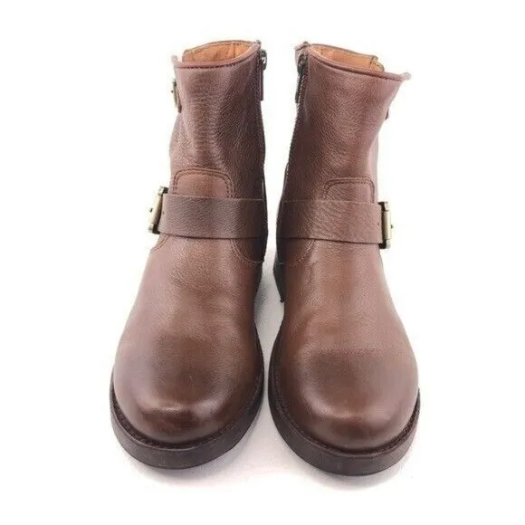 Frye Vicky 6'' Brown Leather Engineer Moto Boots 6 B