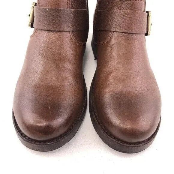 Frye Vicky 6'' Brown Leather Engineer Moto Boots 6 B
