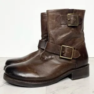 Frye Vicky Engineer Buckle Brown Leather Boot 6B