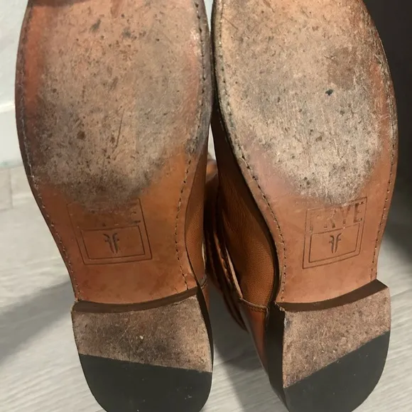 FRYE Womens Motorcycle Biker Engineer Buckle Brown Boots Size 6 B