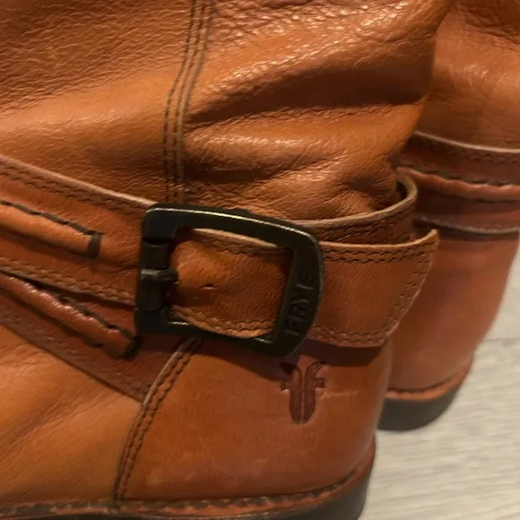 FRYE Womens Motorcycle Biker Engineer Buckle Brown Boots Size 6 B