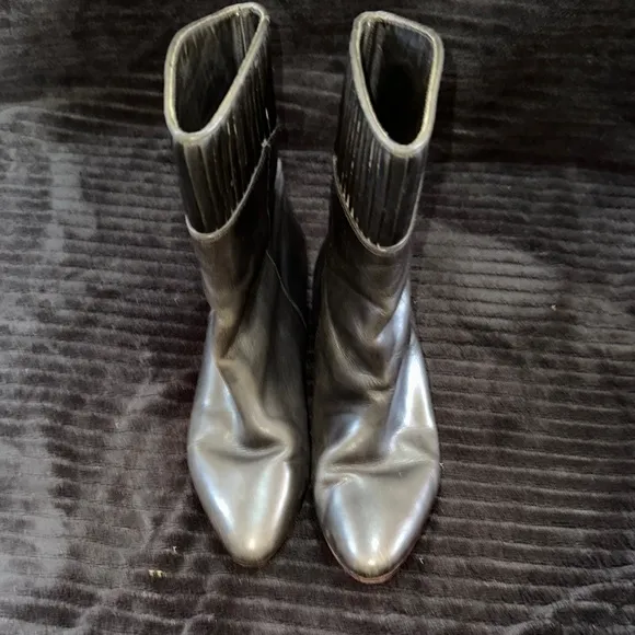 Frye Womens Size 7M Black Leather Sam Boots High Ankle Boots Bootie
