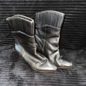 Frye Womens Size 7M Black Leather Sam Boots High Ankle Boots Bootie