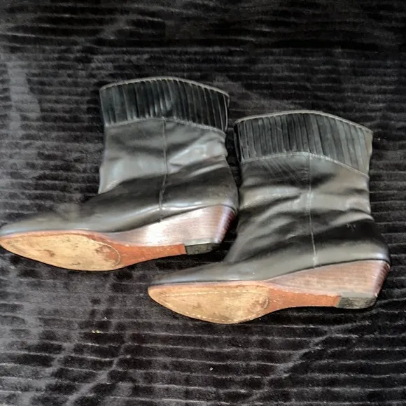 Frye Womens Size 7M Black Leather Sam Boots High Ankle Boots Bootie