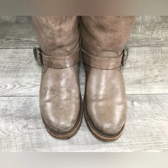 Frye Womens Veronica Distressed Leather Harness Riding Motorcycle Boots Size 9