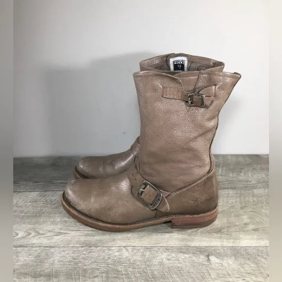Frye Womens Veronica Distressed Leather Harness Riding Motorcycle Boots Size 9