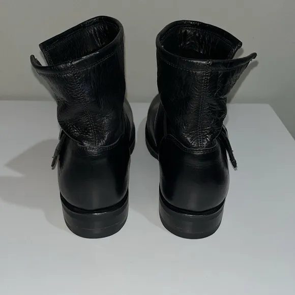 Frye Women’s Veronica Flex Black Leather Bootie Sz 6 Buckle Motorcycle Modern