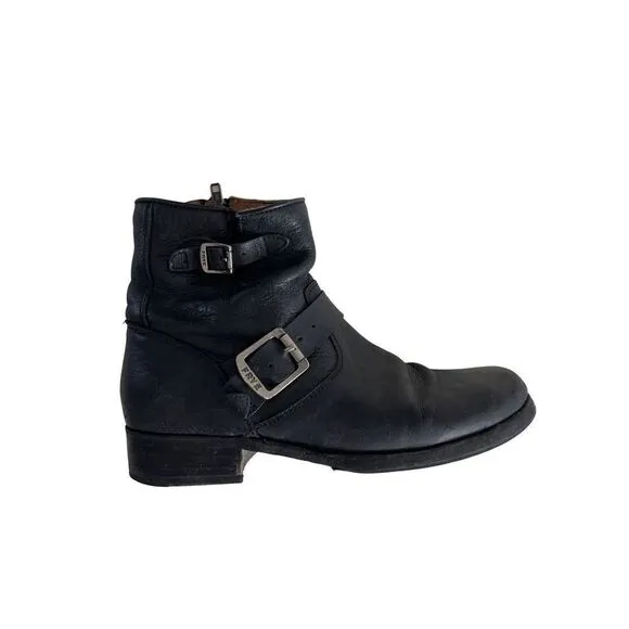 FRYE BROWN LEATHER Ankle Motorcycle Boots Women's Size 10