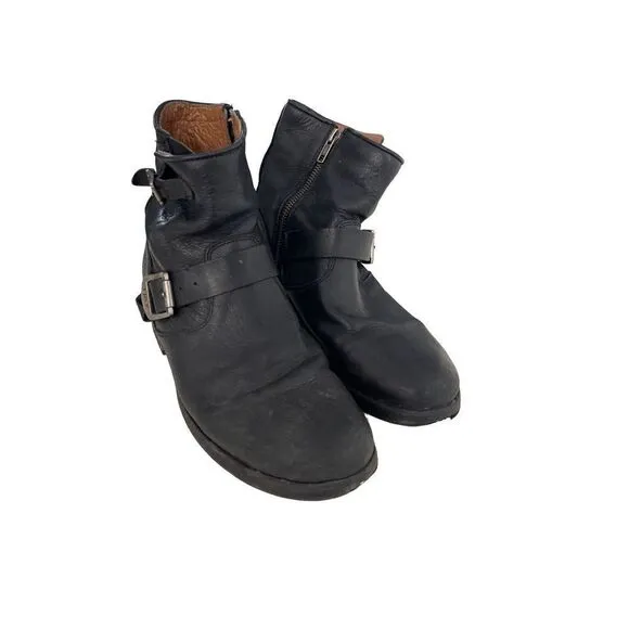FRYE BROWN LEATHER Ankle Motorcycle Boots Women's Size 10