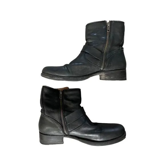 FRYE BROWN LEATHER Ankle Motorcycle Boots Women's Size 10