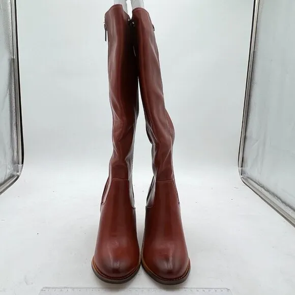 FSJ Brown Comfortable Side Zipper Wedge High Heel Point Toe Fancy Ladies Boot