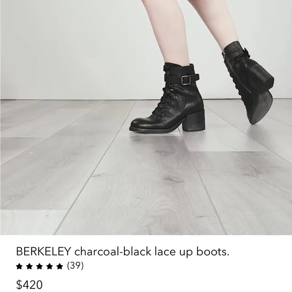 G By Guess Leather Moto Ankle Boots Combat Black Buckle Heeled Lassey-F Lace Up