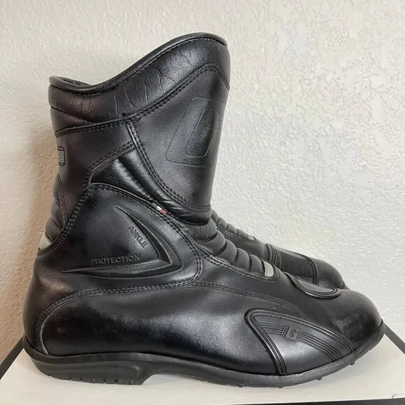 Gaerne G-FLOW Motorcycle Touring Boots Black Leather Waterproof Zip Mens 11 US