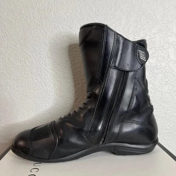 Gaerne G-FLOW Motorcycle Touring Boots Black Leather Waterproof Zip Mens 11 US
