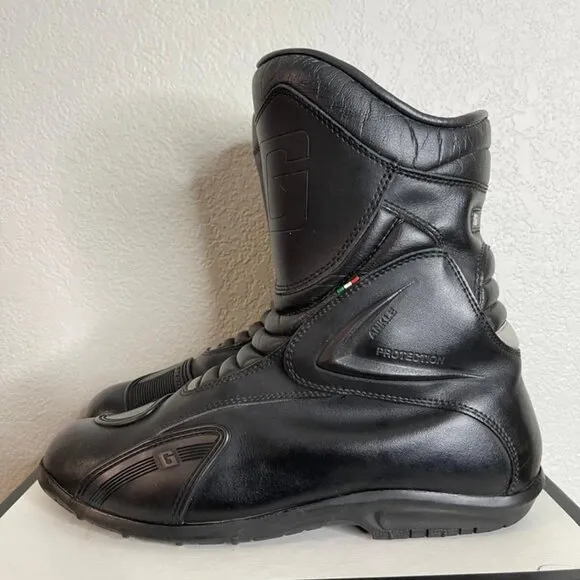 Gaerne G-FLOW Motorcycle Touring Boots Black Leather Waterproof Zip Mens 11 US