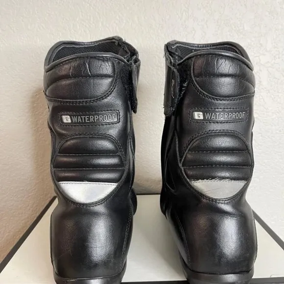 Gaerne G-FLOW Motorcycle Touring Boots Black Leather Waterproof Zip Mens 11 US