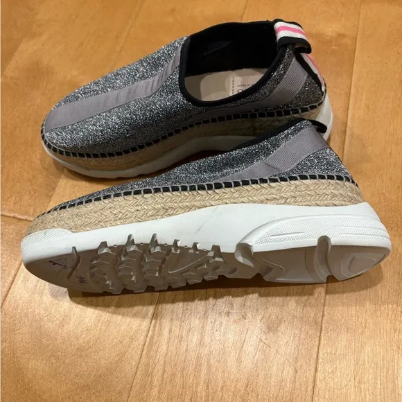 Gaimo made in Spain slip on platform silver  espadrille shoes 39 8