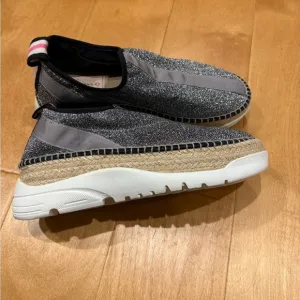 Gaimo made in Spain slip on platform silver  espadrille shoes 39 8