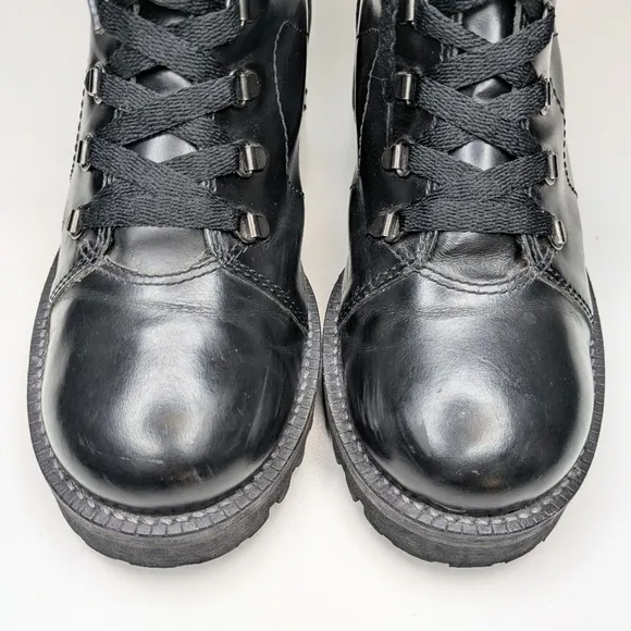 GAP vintage chunky leather boots moto lace up lug sole women's size 7.5