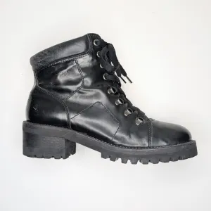GAP vintage chunky leather boots moto lace up lug sole women's size 7.5