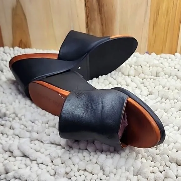 GENTLE SOLES # GABE OLICOUS BLACK LEATHER CLOGS ¤VERY NICE¤ LADIES SIZE 8.5 🔥