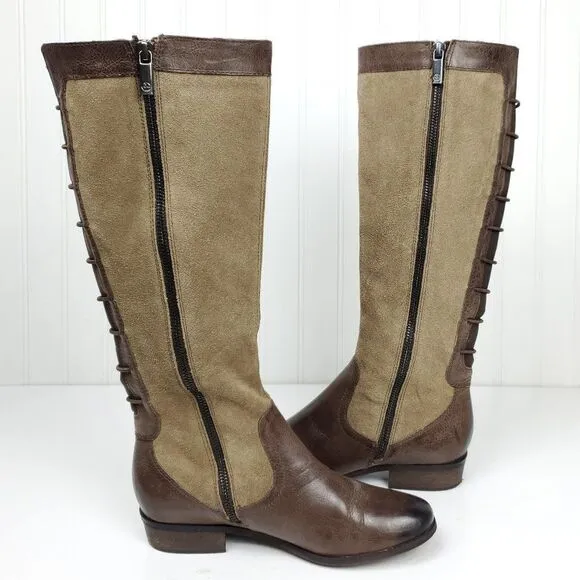 Giani Bernini Caitlyn Truffle Leather Suede Tall Boots
