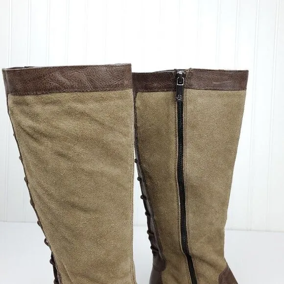 Giani Bernini Caitlyn Truffle Leather Suede Tall Boots