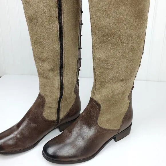 Giani Bernini Caitlyn Truffle Leather Suede Tall Boots