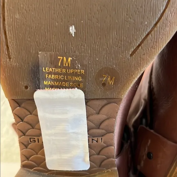 Gianni Bini Brown Combat Moto Boots with Buckle Detail
