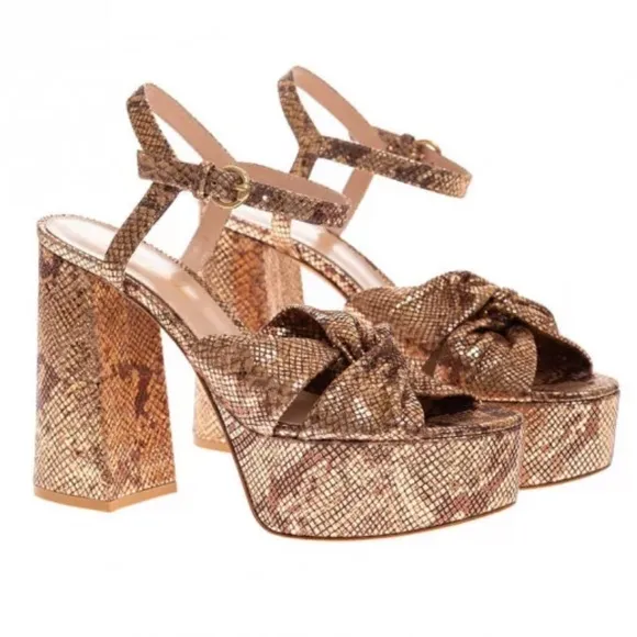 GIANVITO ROSSIZandra - Suede sandals with python print