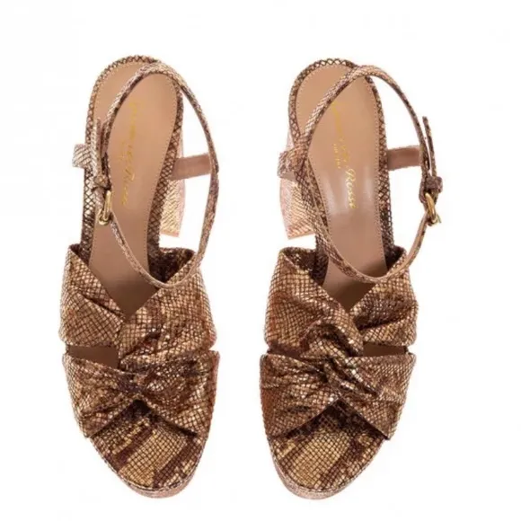 GIANVITO ROSSIZandra - Suede sandals with python print