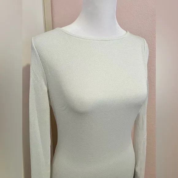 Gift of Love White and Silver Backless Long Sleeve Mini Dress