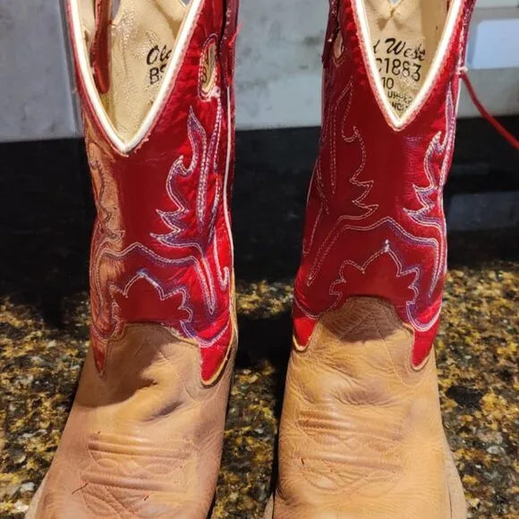 Girls Cowgirl Boots, Size 10