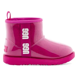 Girls UGG Classic Clear Mini II pink boots- Size 2