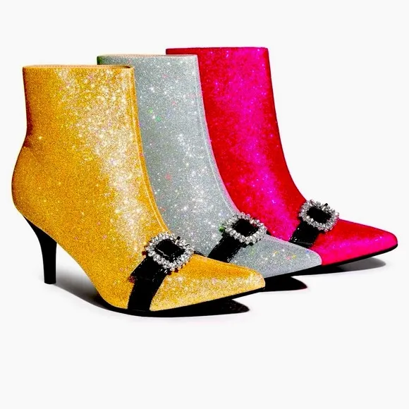 💕Glitter Ankle Boot’s, Rhinestone Buckle💕