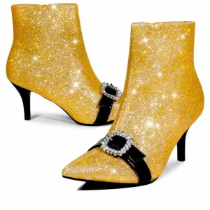 💕Glitter Ankle Boot’s, Rhinestone Buckle💕