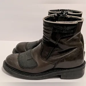 Goldwing Motorcycle Boots 7D Black Leather Moto