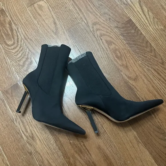 Good American Neoprene Black High KickstandBooties NWT