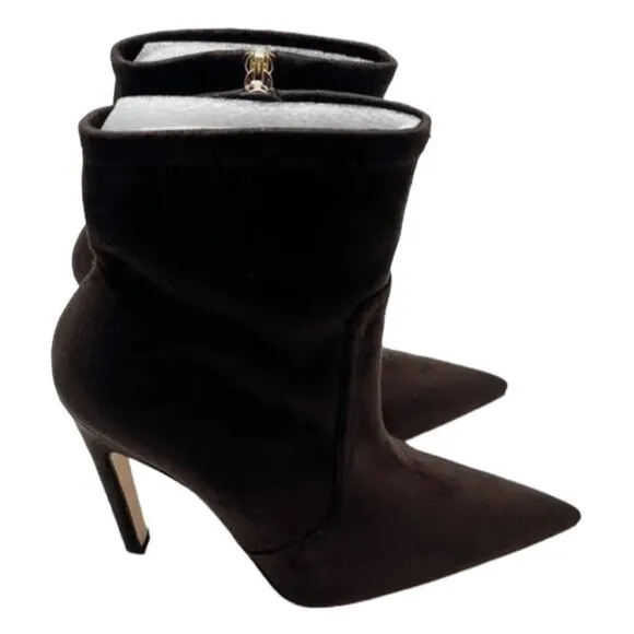 Good American Suede Icon 110 Bootie Chocolate Brown High Heel Boot 5.5